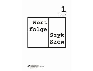 „Wortfolge. Szyk Słów” 2017, nr 1