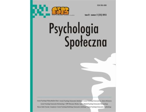 Psychologia Społeczna nr 2(25)/2013