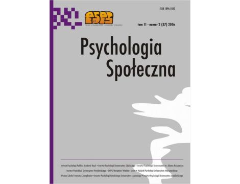 Psychologia Społeczna nr 2(37)/2016