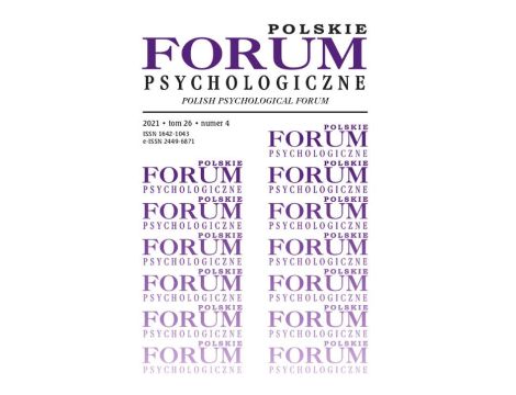 Polskie Forum Psychologiczne tom 26 numer 4